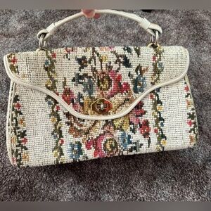 Vintage Fabric Wool Floral Handbag Vintage Classy Floral Bag